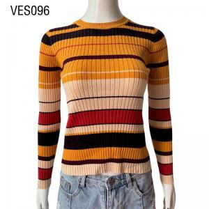 2023 Autumn/Winter Fit High Quality O-Neck Classic Stripe Pullover Fashionable contrast color long sleeved comfortable knit shirt Academic Top