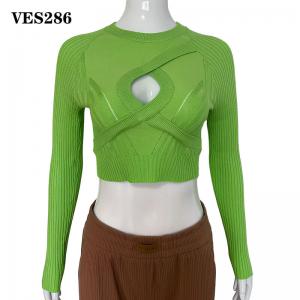 2023 verde green crop top sweater for women 