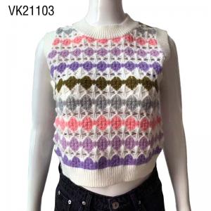 2023 New Women's Fashion Hollow out Colorful Crochet Short Knitted Sweater Young Girl Cute Sleeveless Top
