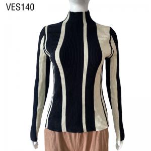 2023 Autumn and Winter High Quality Stripe Knitted Slim Fit Long Sleeve Pullover Comfortable and Warm Top