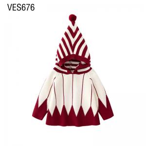 Customized Children's Hoodie Fashion Geometric Pattern Jacquard Sweater Loose Long Sleeve Pullover Autumn and Winter Fashion Clothing Made in Chinese Factory