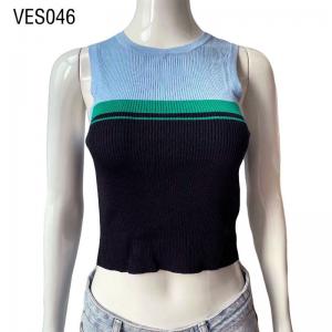 Quality Y2k Knitted Dark color system Tops Summer Round neck pullover Women Sleeveless Vest  Casual  Camisole 