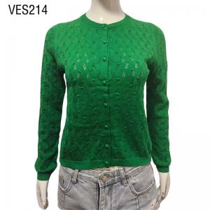 2023 Classic Women's Knitted Jade Green O-Neck Single breasted Fit Cardigan Warm knitted sweater