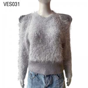 2023 Winter and Autumn Sweater Women's Long Sleeve Grey Solid O-Neck Warm Pullover Loose and Comfortable Pullover