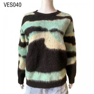 2023 Customized Winter Warm Neutral Three Color Mohair Sweater Fuzzy Jacquard Pullover KNIT WINTER OUTDOOR O-NECK TOP