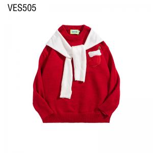 Customized Christmas Pullover O-Neck Panel Small Christmas Socks Decoration Autumn and Winter Sweaters Solid Color Long Sleeve Clothing Customized by Chinese Factory