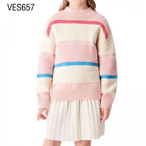 Customized Children's Fashion Pullover Classic Comfortable Striped Sweater Loose Sleeve Autumn and Winter Comfortable Fashion Made by Chinese Clothing Factory