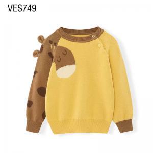 Customized Unique Children's Pullover Cute Giraffe Decal Soft and Comfortable Autumn and Winter Loose Sweater Trend Outdoor Children's Wear Made in Chinese Factory