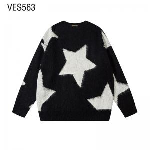 Custom Pullover Large Pentagram Collage Fashion Two color Sweater Autumn Winter Long sleeve O-neck Party Outdoor Street Fashion Clothing Made in China Factory