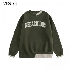 Customized Pullover Letter Irregular Line Jacquard Sweater Loose Sleeve Autumn and Winter Clothing Made in China
