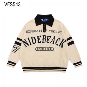 Customized Polo Collar Pullover Classic Letter and Stripe Jacquard Trend Autumn and Winter Sweater Style Loose Unisex Made by Chinese Clothing Factory