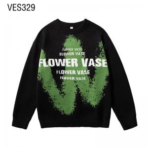 2023 New Men's Black Fashion Long Sleeve Pullover Winter Warm Loose Letter Knitted Sweater Long sleeved fashionable and comfortable top customization