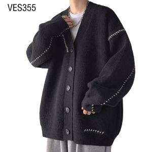 2023 New Men's Spliced Stripe Long Sleeve Loose Cardigan Autumn and winter single breasted comfortable jacket Knitwear Factory China