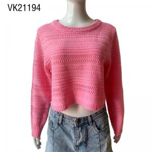 2023 New Women's Thread Warm Autumn/Winter Solid Color Loose Long Sleeve Pullover O-neck fashionable knitted sweater Leisure and cute tops