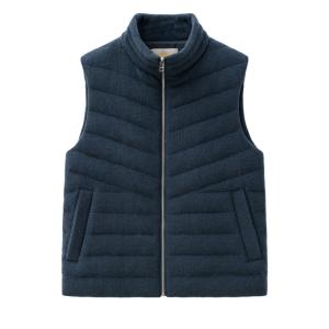 Stand Collar Knit Quilted Padded Vest