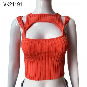 Young Girl Sexy Summer Square Neck Shoulder Strap Tank Top Fashion Street Knit Pullover