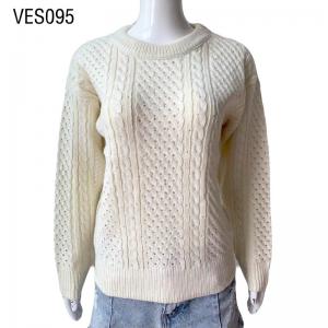 2023 New Classic Elegant Solid Sweater Jacquard Knitted Loose Pullover Women's elegant casual outdoor sweater