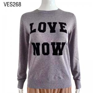 2023 Women's Sweater O-Neck Knit Pullover Long sleeved black gray knitted thin top
