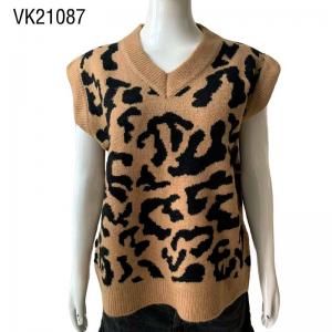 2023 New High Quality V-Neck Animal Pattern Sleeveless Sweater Tank Top Fashionable and comfortable pullover