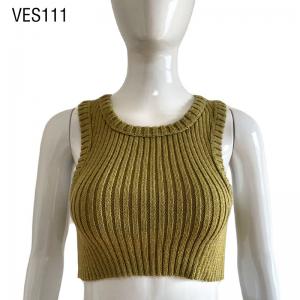 2023 Minimalist Autumn and Winter Women's Sleeveless Short Knitted Pullover Customized knitted vest Solid color fashionable top