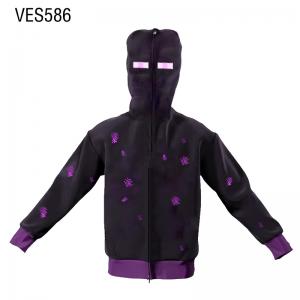 Custom cardigan Minecraft Enderman snowflake jacquard Hoodie Funny autumn coat mc game fan clothing Customized by Chinese factory