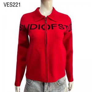 2023 minimalist autumn high-quality solid color letter pattern zippered cardigan Fitted lapel comfortable knit outdoor jacket