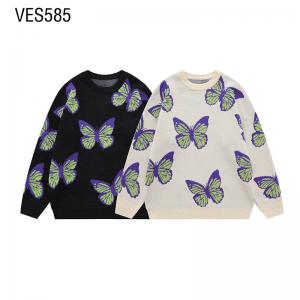 Customized men's and women's universal pullover, papilio ulysses, embroidered knit o neck, autumn and winter long sleeved loose sweaters, manufactured in Chinese factories