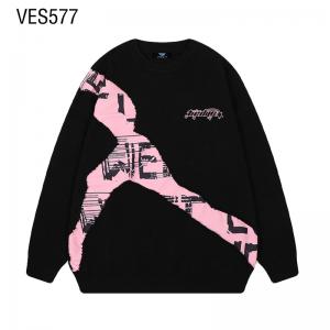 Customized pullover with unique split line printing for autumn and winter loose fitting casual fashion daily street personalized clothing Knitwear Factory China