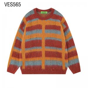Customized pullover classic retro plaid pattern contrast jacquard autumn and winter loose fitting long sleeved sweater O-neck comfortable clothing made in Chinese factory