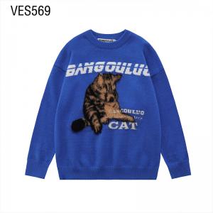 Customized pullover, crying cat jacquard, fun sweater, comfortable autumn and winter, o neck, long sleeves, casual daily wear, made in Chinese factories