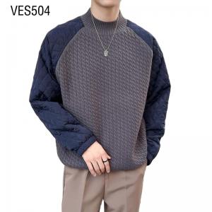 Customized pullover OEM&ODM mature men's splicing sleeve high neck winter knitting sweater outdoor Sweatshirt customized Chinese clothing factory