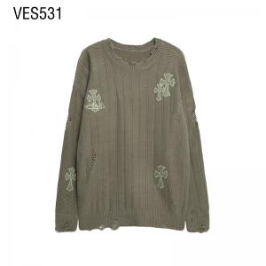 Customized pullover classic solid color perforated long sleeved o neck sweater with loose fit and comfortable casual top made by Chinese clothing factory