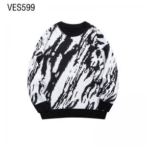 Customized men's and women's universal pullover with dual color bark pattern printing, autumn and winter sweaters, street trend, outdoor knitted clothing, Chinese factory clothing manufacturing